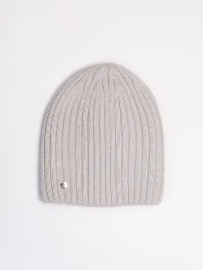 Шапка-бини двойная серого цвета